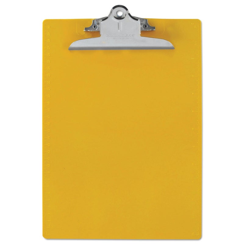 Saunders 21605 Recycled Plastic Clipboard w/Ruler Edge, 1" Clip Cap, 8 1/2 x 12 Sheets, Yellow - Image 1